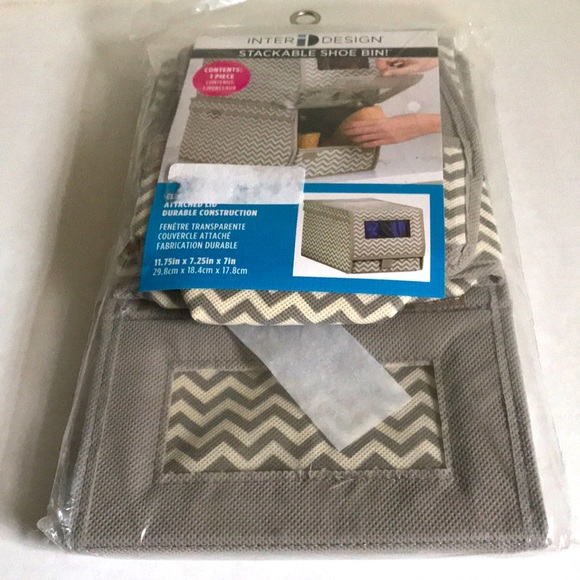 InterDesign Fabric Shoe Bin with Clear Window - Picture 2 of 6